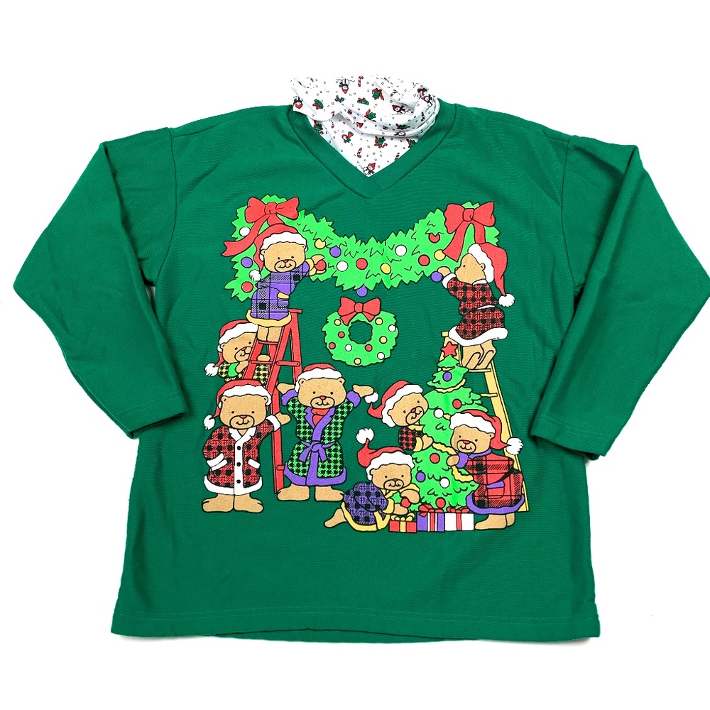 Vtg 80s 90s Bears Christmas Holiday Sweatshirt